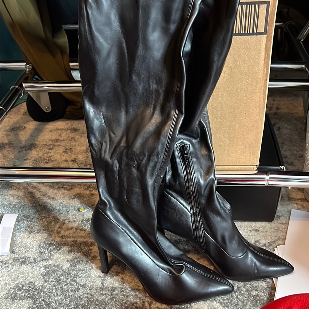 Black Over the Knee Boots with Heel